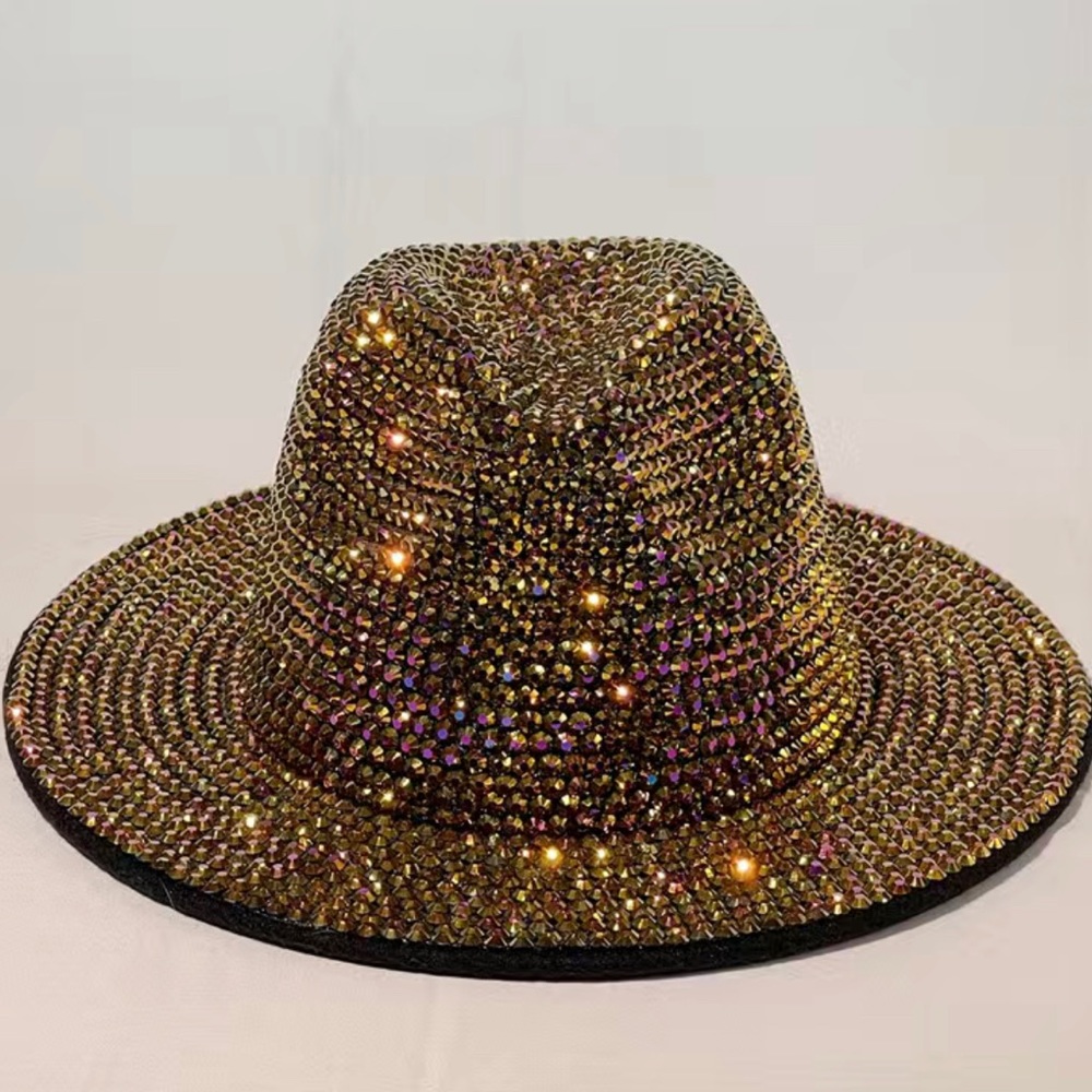 Iridescent Rhinestone Fedora